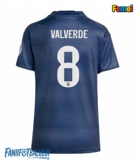 Real Madrid Federico Valverde #8 Tricou Fotbal Replică 2025-26 Femei Deplasare